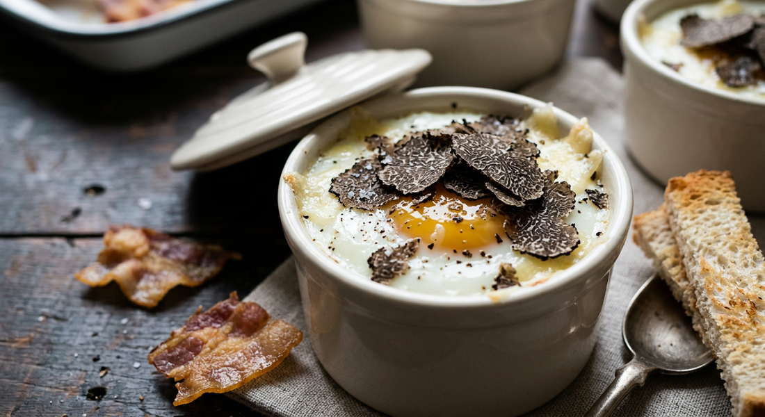 Baked Eggs with Black Truffle and Aged Comté