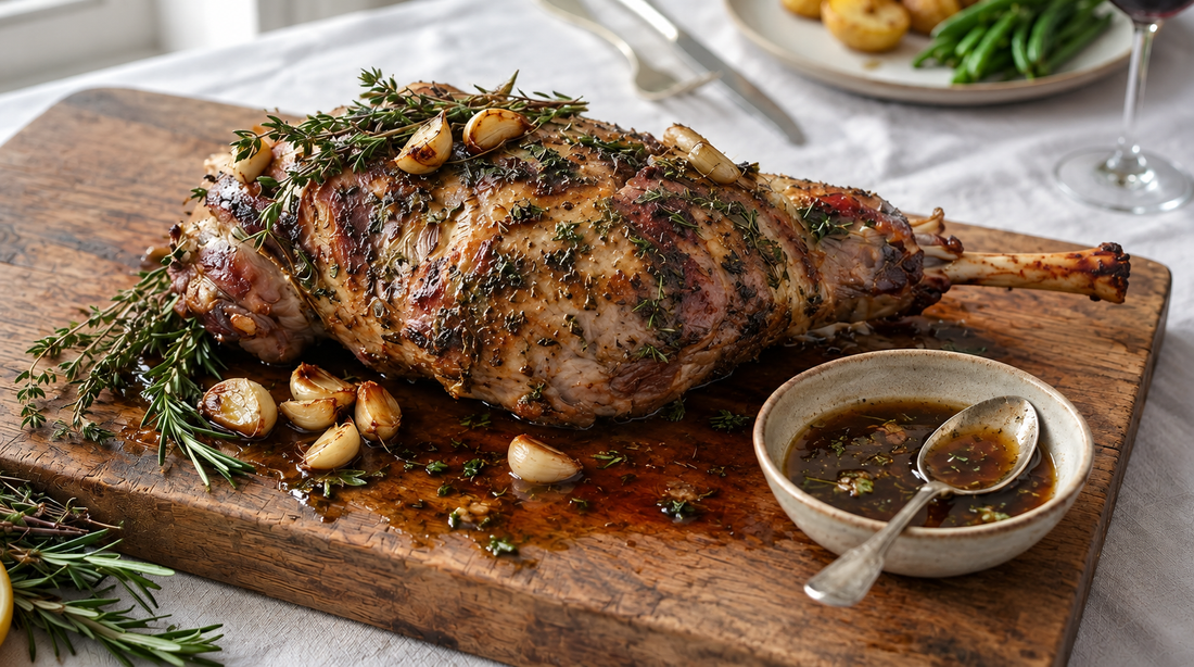 Classic French Roast Leg of Lamb with Garlic and Herbs